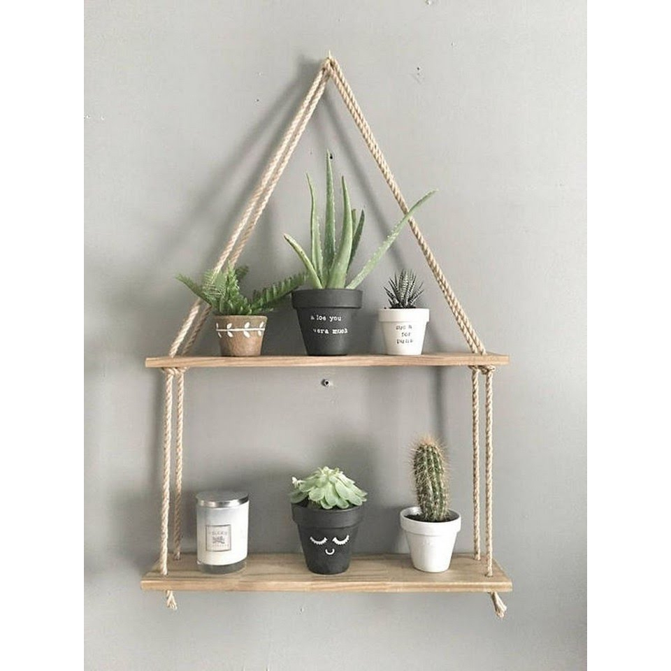Kệ gỗ treo tường trang trí dùng làm kệ decor, kệ treo ảnh, kệ cây cảnh, kệ treo tường (KHÔNG kèm dây