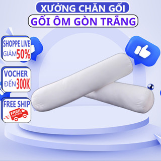 Ruột Gối Ôm Ép Hơi Bông Gòn Êm Ái Kích Thước 27x100cm, gòn nhân tạo vải thoáng khí, hút mồ hôi