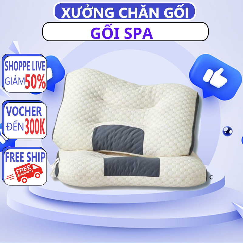 Gối Spa Chống Đau Mỏi Vai Gáy Mẫu Mới 2023, Gối Massage Chống Mỏi Vai Gáy 45 x 65cm Siêu Êm Ái