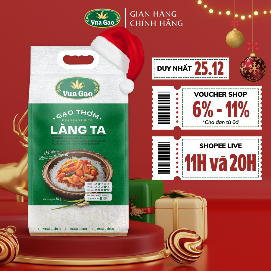 Gạo Thơm Làng Ta - Chính Hãng Vua Gạo - Túi 5kg