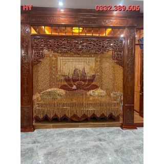 Mành - rèm hạt gỗ Pơmu; Mành hạt gỗ phòng thờ! (Kích thước và mẫu mã làm theo yêu cầu ÷ Đơn giá tính theo mét vuông).