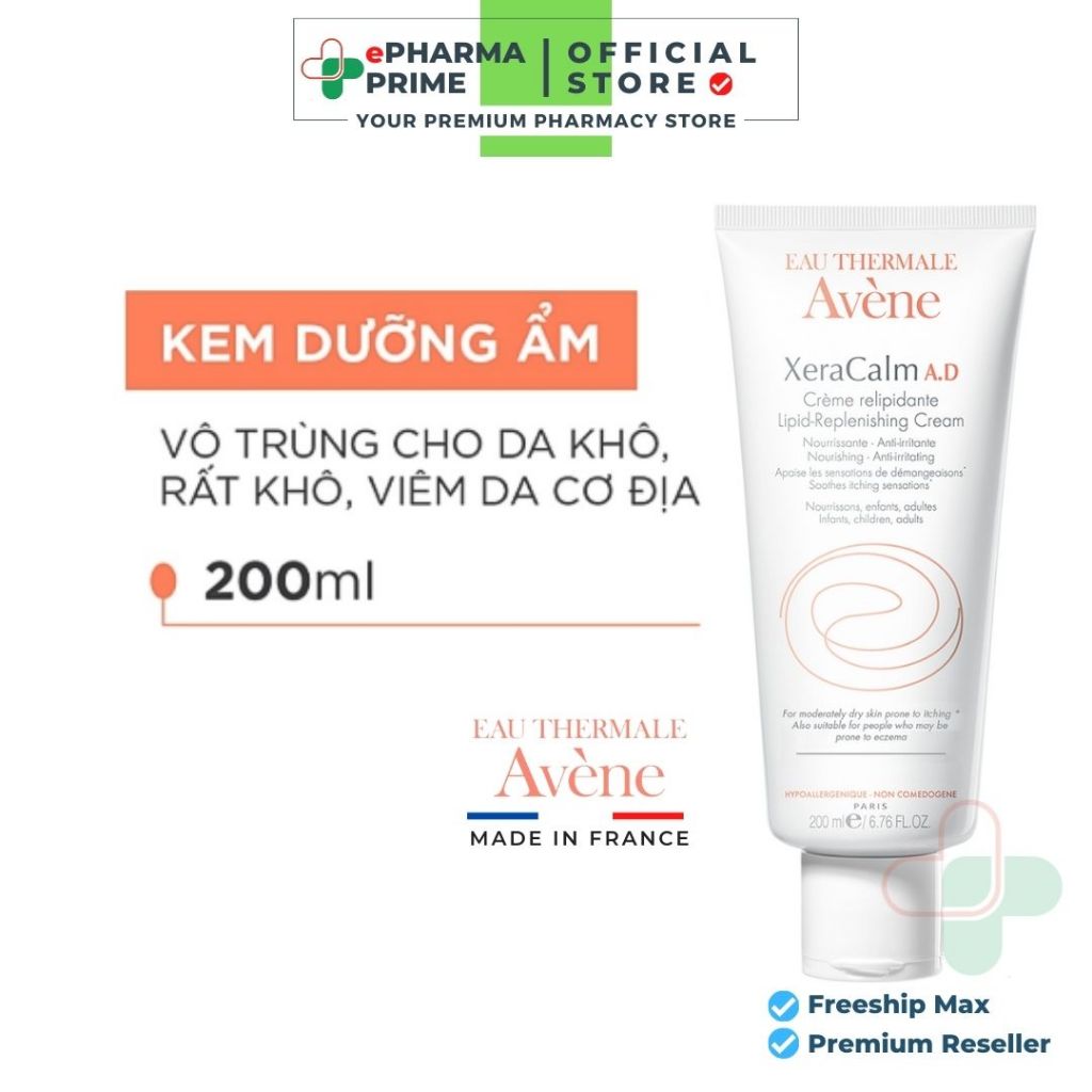 Kem Dưỡng Avene XeraCalm A.D Cream Cho Da Khô, Ngứa, Nhạy Cảm 200ml