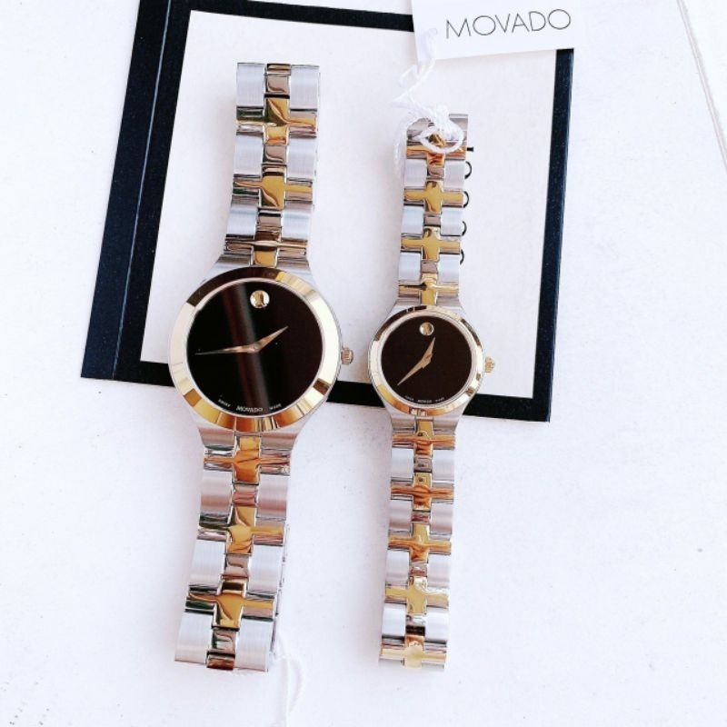Đồng Hồ Cặp Nam Nữ Mova.do Mặt Tròn Đính Đá Siz 26,40mm Máy Quartz (Pin) Dây Kim Loại Sang Trọng