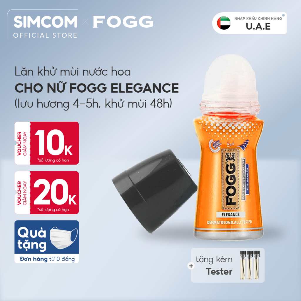 Lăn khử mùi FOGG Elegance hương nước hoa,chuyên khử mùi cho cả nữ,lăn vào nách giảm mùi hôi và mùi cơ thể,