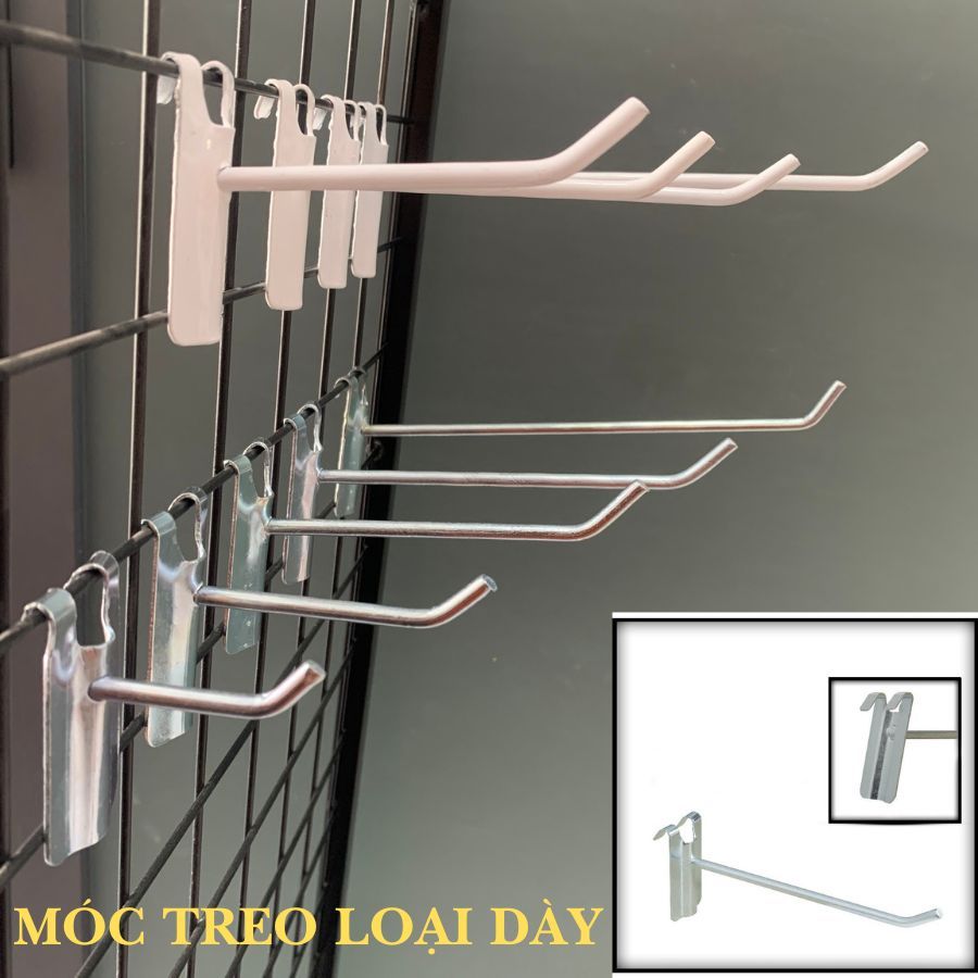 Móc lưới treo phụ kiện, móc cài lưới sắt mạ kẽm và sơn tĩnh điện nhiều kích thước