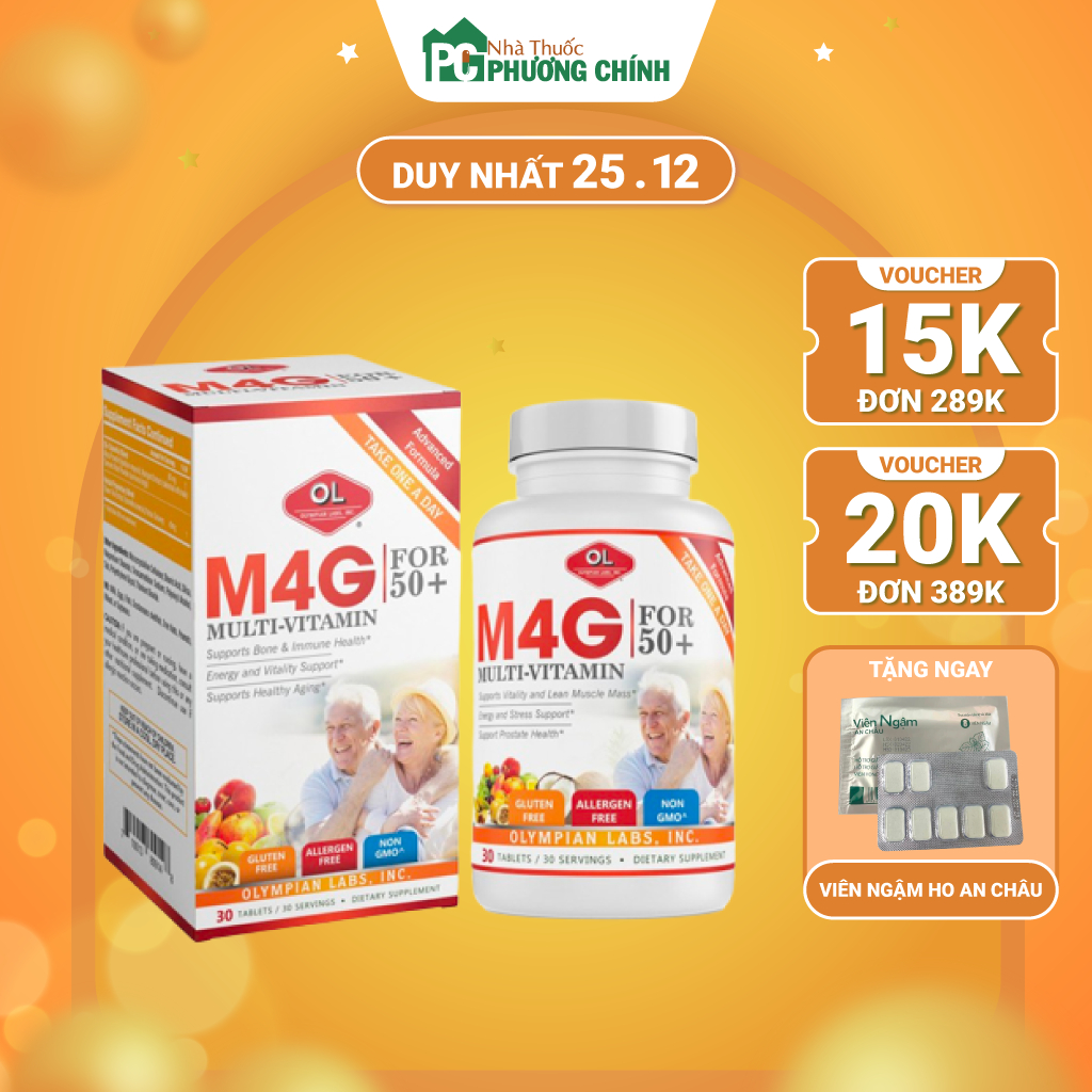 Vitamin Tổng Hợp Cho Người Già M4G Multi Vitamin For 50+ Olympian Labs - Bổ Sung Dưỡng Chất, Tăng Cường Sức Khỏe