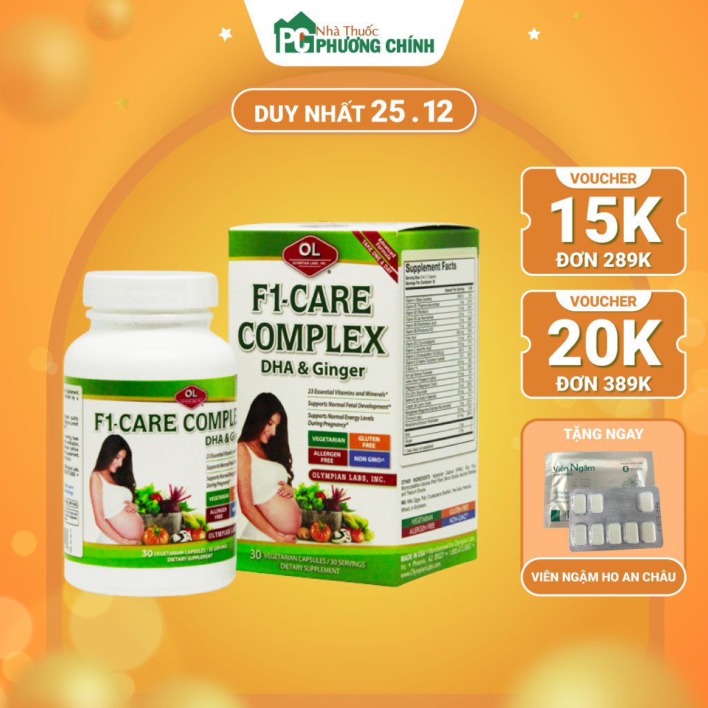 Viên Uống Vitamin Tổng Hợp Cho Bà Bầu F1-Care Complex Olympian Labs - Bổ Sung 23 Loại Vitamin Và Khoáng Chất Cho Mẹ Bầu