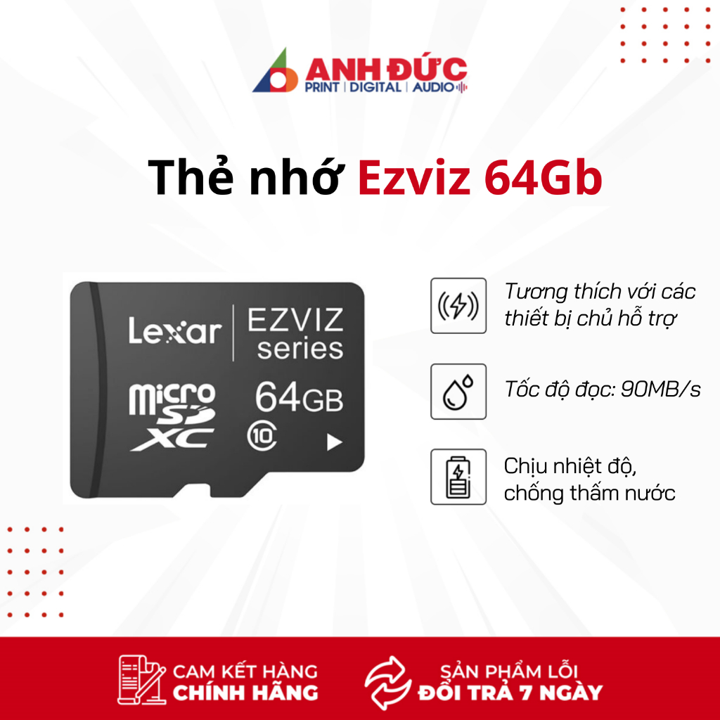 Thẻ Nhớ Giám Sát MicroSD EZVIZ 64GB - Hàng Chính Hãng