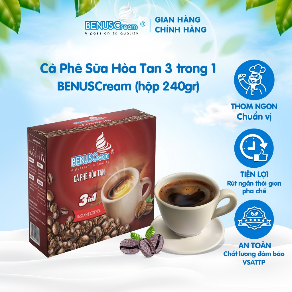 Cà Phê Sữa Hòa Tan 3 trong 1 BENUSCream