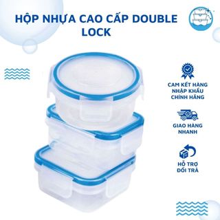 Hộp Nhựa Đựng Thực Phẩm Hình Vuông JCJ DoubleLock Thái Lan Có Nắp Khóa Tiện Lợi Đa Năng