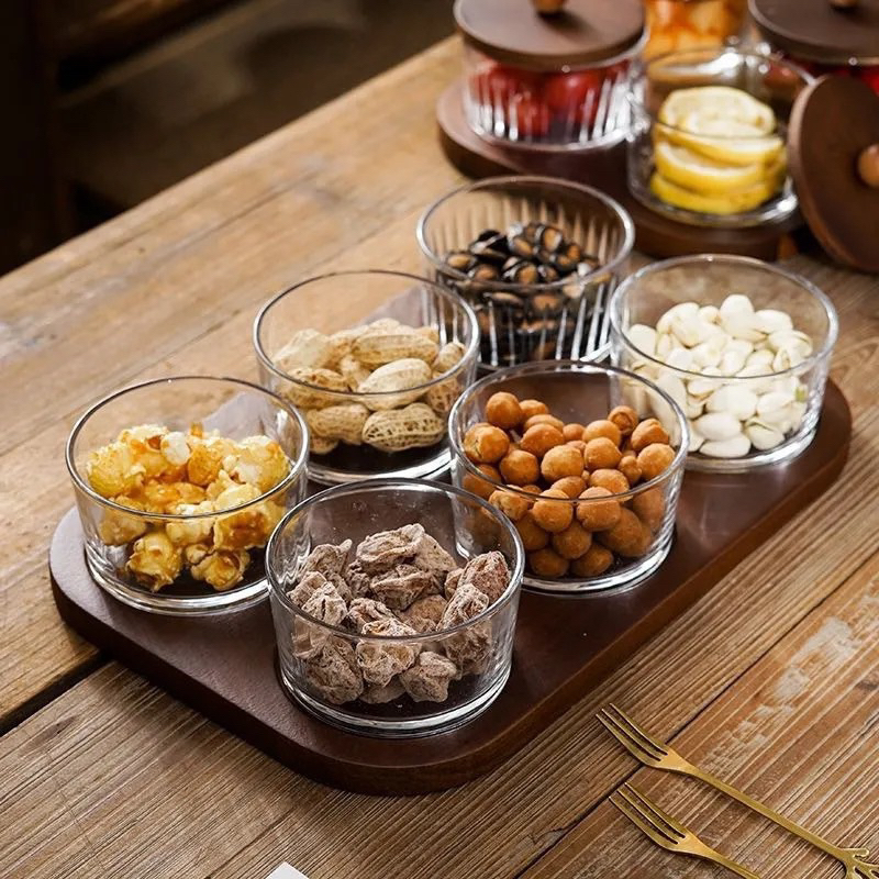 KHAY 5-6 HŨ MỨT THUỶ TINH VÂN SỌC