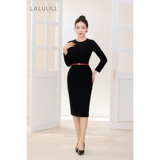 Đầm len cơ bản dáng bodycon LALULILL hai lớp len mềm mịn đứng form LDL232300