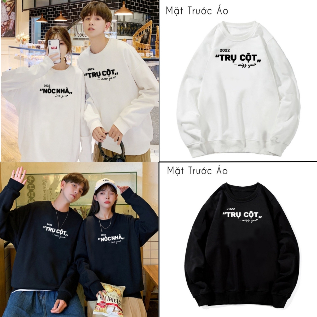 Áo Sweater đôi Nóc Nhà - Trụ Cột form rộng trẻ trung, Áo Nỉ Đôi Unisex Nam Nữ