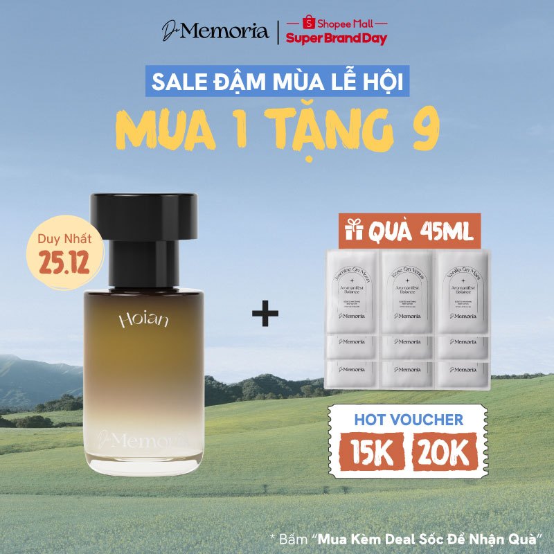 Nước Hoa Nữ Thơm Lâu De Memoria Hương Gỗ Ngọt Ấm, Lãng Mạn (30ml) - Hội An 07 BST Ký Ức Bất Tận