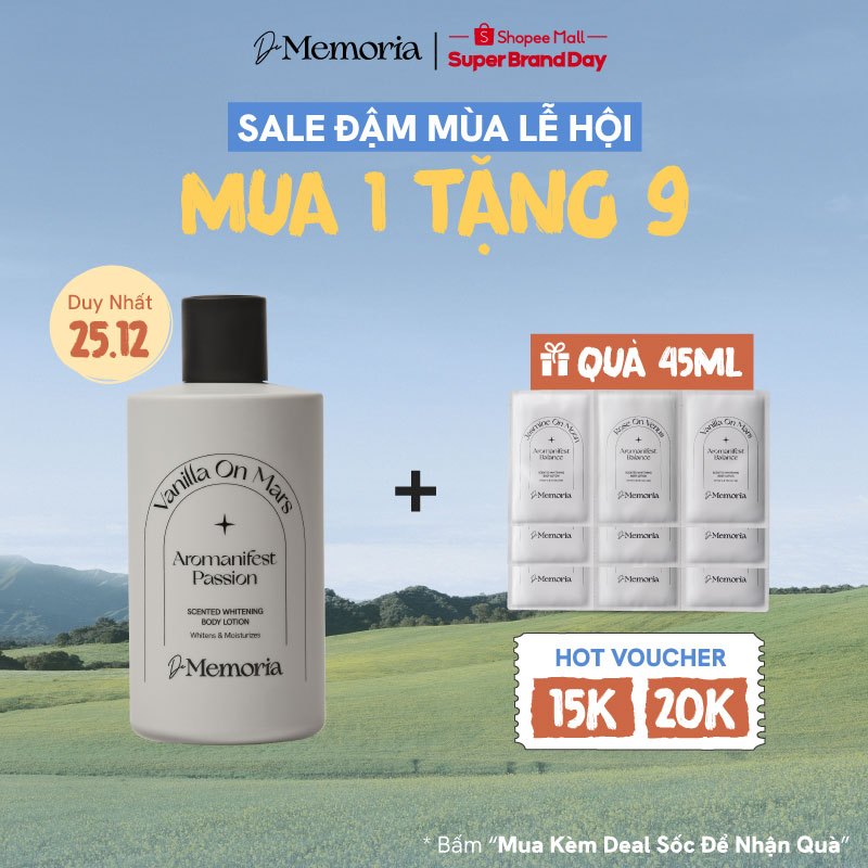 Dưỡng Thể Trắng Da Hương Nước Hoa Thư Giãn De Memoria Scented Whitening Body Lotion 300ml