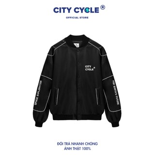  Áo Khoác Varsity Da PU Local Brand Cosmic Vision City Cycle nam nữ form rộng oversize 