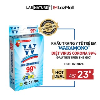 Khẩu trang y tế trẻ em WAKAMONO (4 lớp, hộp 10 cái)