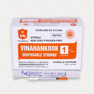 Hộp 100 bơm tiêm tiểu đường Vinahankook