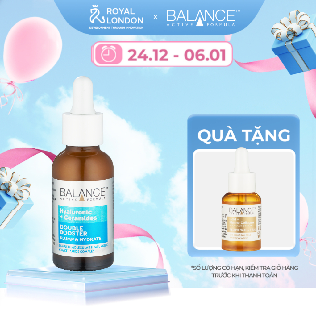 Tinh chất Balance Active Hyaluronic & Ceramides Double Booster 30ml
