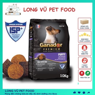 Hạt cho chó ganador vị sữa & dha 10kg - thức ăn cho chó con dưới 1 tuổi - long vũ pet food