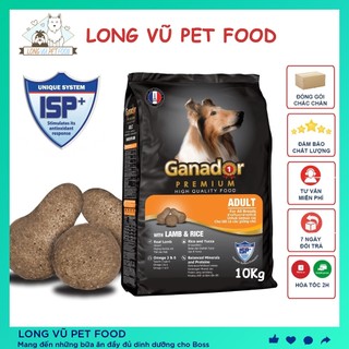Hạt cho chó Ganador vị Cừu & Gạo 10kg - Thức ăn cho chó trưởng thành trên 1 tuổi - Long Vũ Pet Food