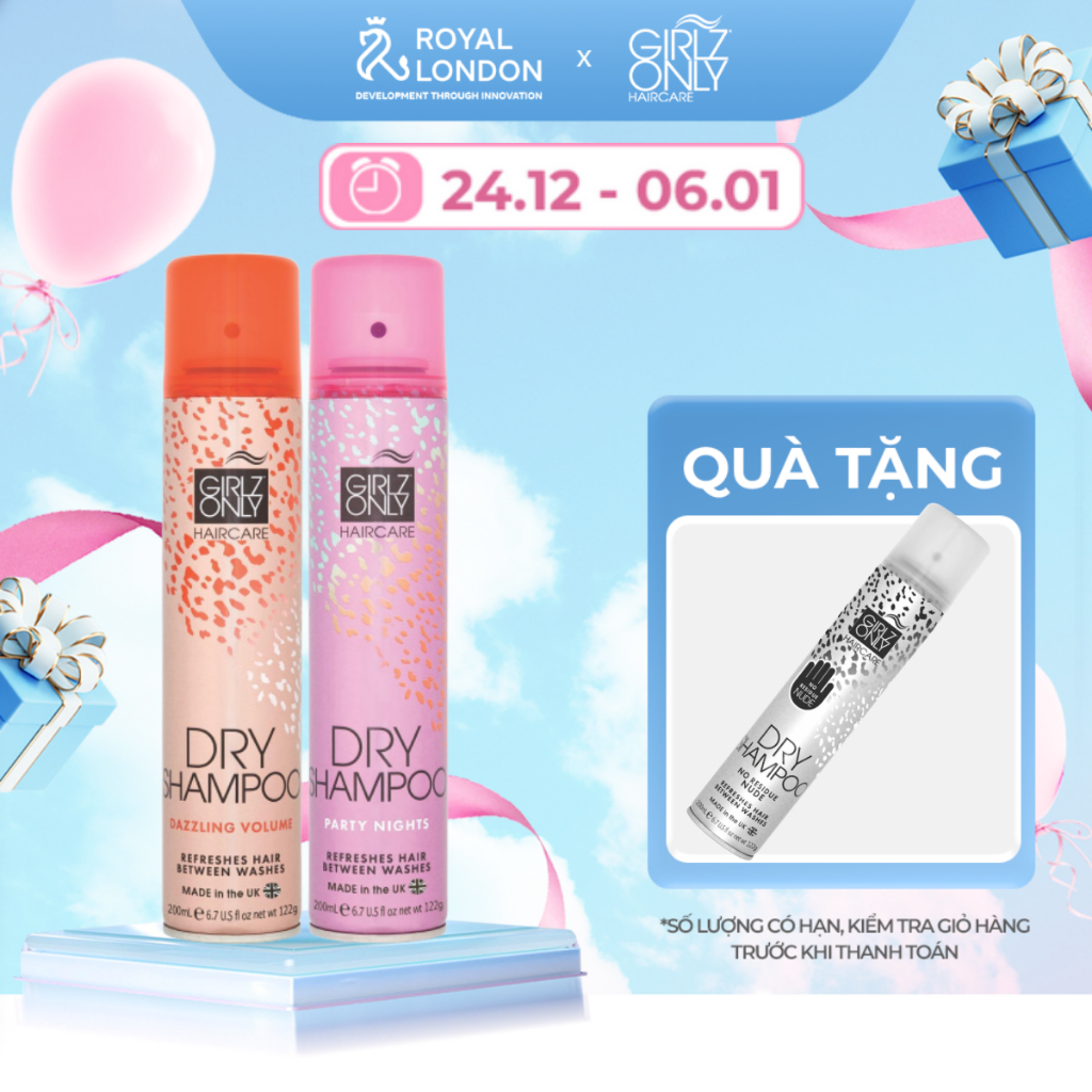 Combo 2 Dầu Gội Khô Dry Shampoo Girlz Only 200ml x 2