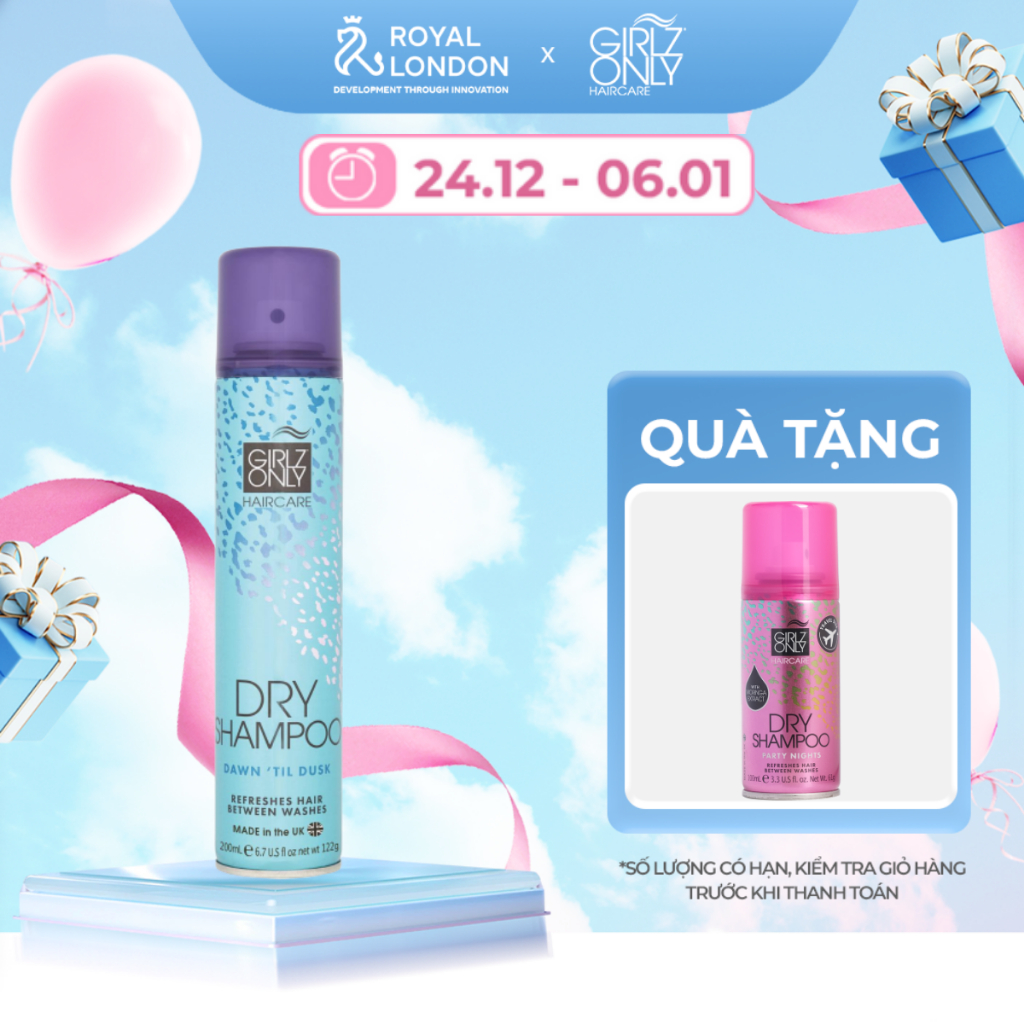 Dầu Gội Khô Dry Shampoo Girlz Only Dawn 'Til Dusk 200ml