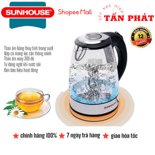 Ấm siêu tốc thủy tinh SUNHOUSE SHD1217 SHD1215B BH 12T Chính Hãng Toàn Quốc