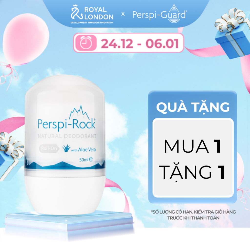 Lăn khử mùi tự nhiên thuần chay Perspi-Rock 50ml