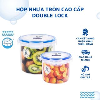 Hộp Nhựa Đựng Thực Phẩm Hình Tròn Cao JCJ DoubleLock Thái Lan Có Nắp Khóa Tiện Lợi Dung Tích Lớn