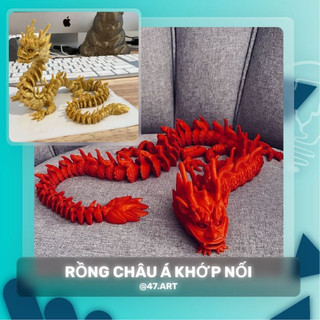 Mô hình Rồng Châu Á [CHÍNH HÃNG 47.ART - IN 3D] rồng in 3D, rồng bể cá, khớp nối, Đứng khoe dáng