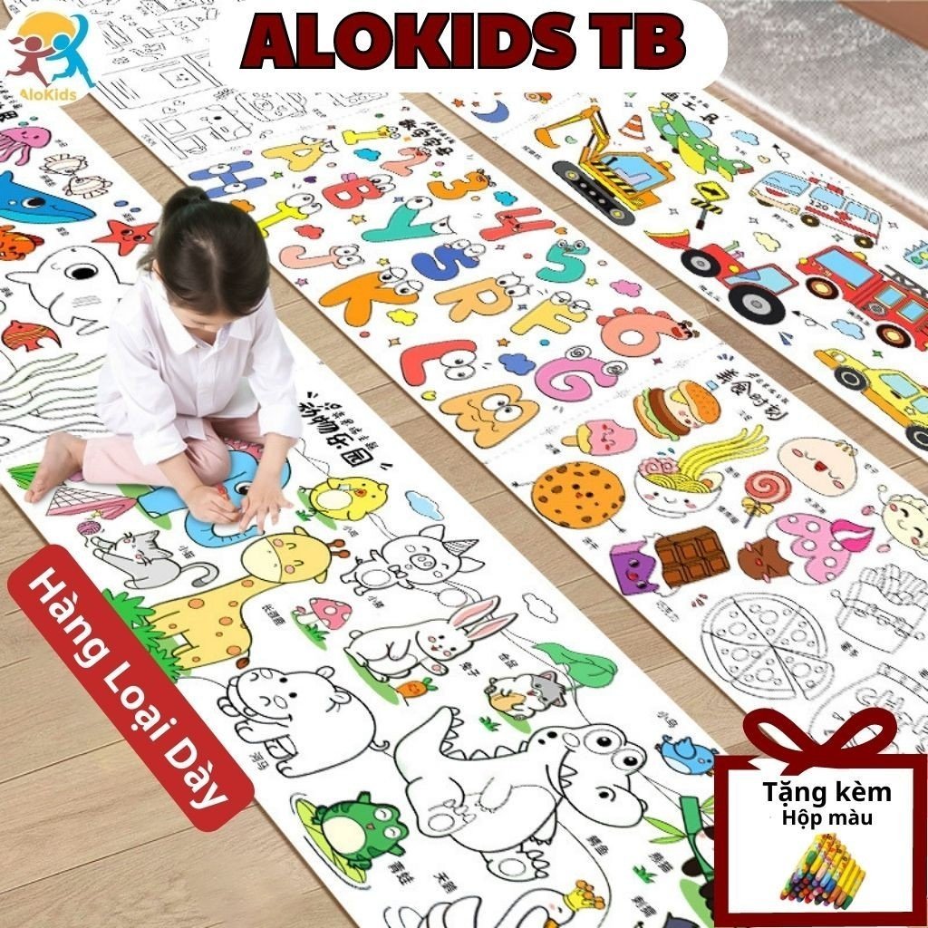 Tranh Tập Tô Màu Dán Tường Cho Bé, Có Thể Cắt Hình Dán Làm Kỉ Niệm, Keo Đặc Biệt Có Sẵn Mặt Sau Của Giấy