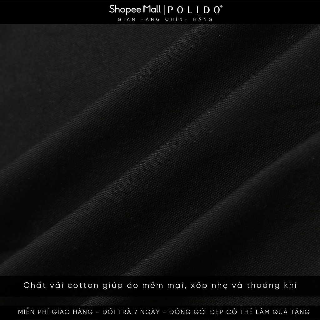 Áo Polo Nam Trơn Basic Màu Đen Polido Chất Vải Thoáng Mát Mềm Mịn Co Giã 4 Chiều Thời Trang Nam Lịch Lãm Hiện Đại Phong
