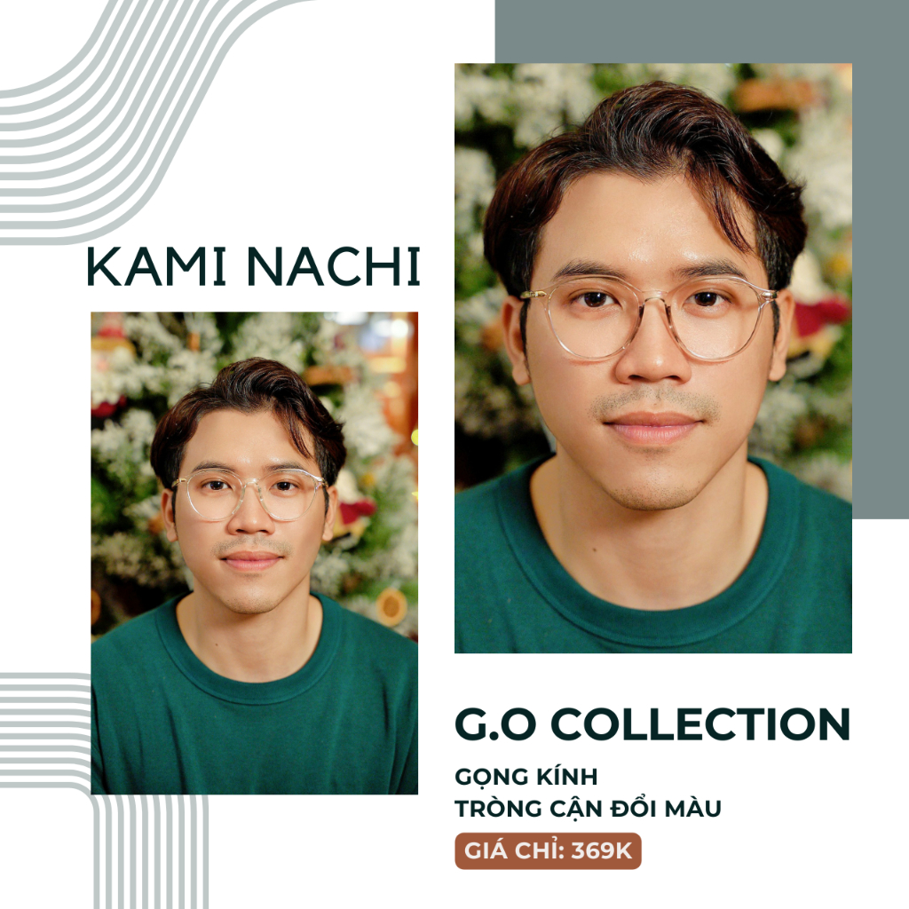 Gọng kính nhựa dáng tròn KAMI NACHI phong cách đơn giản 5129- G.O