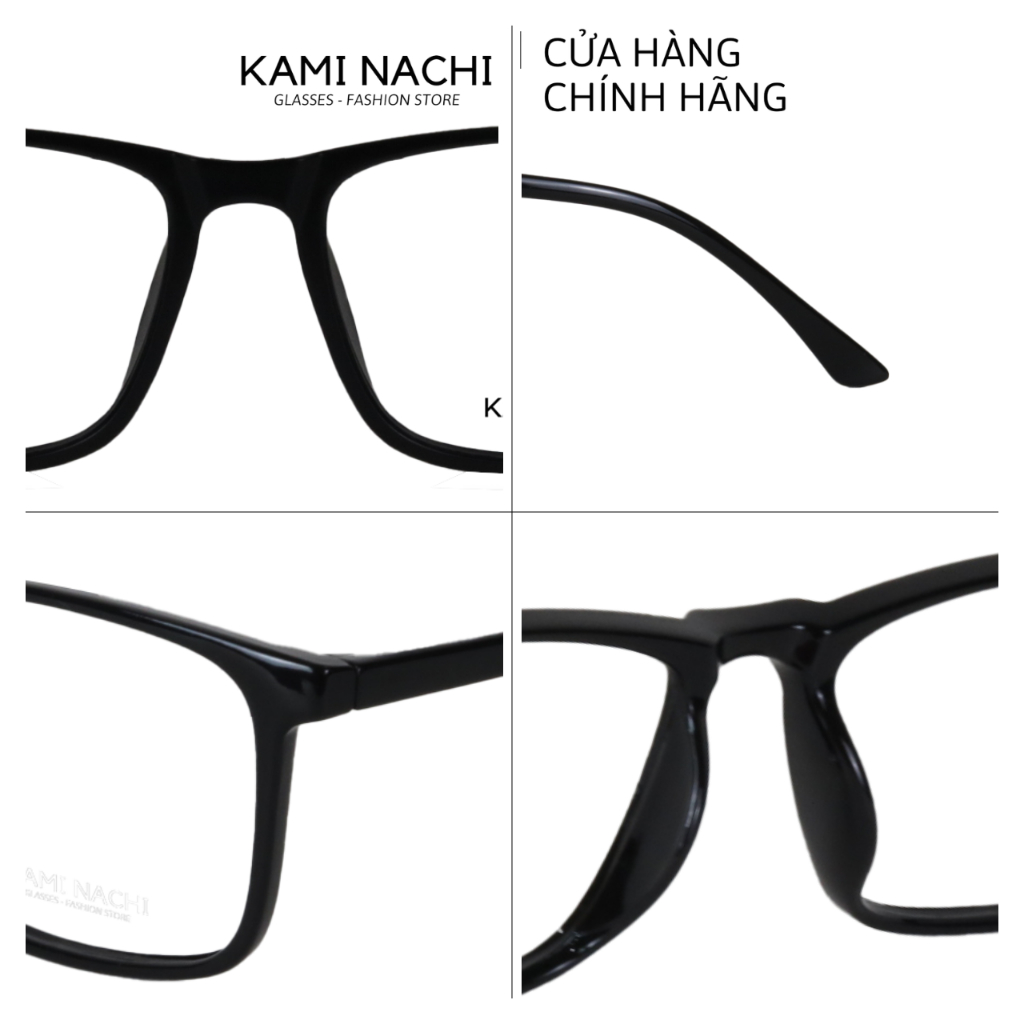 Gọng kính nhựa dáng vuông KAMI NACHI phong cách tự do LD2412- G.O