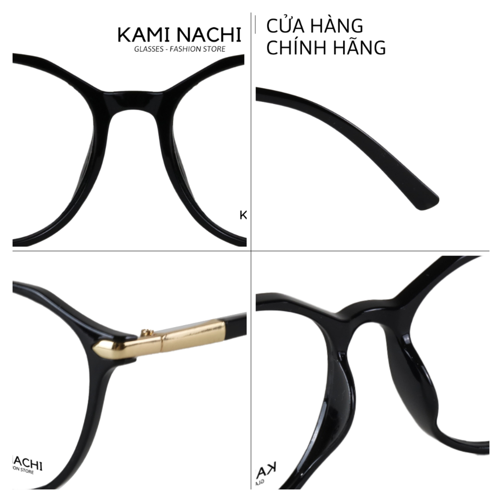 Gọng kính nhựa dáng tròn KAMI NACHI phong cách đơn giản 5129- G.O