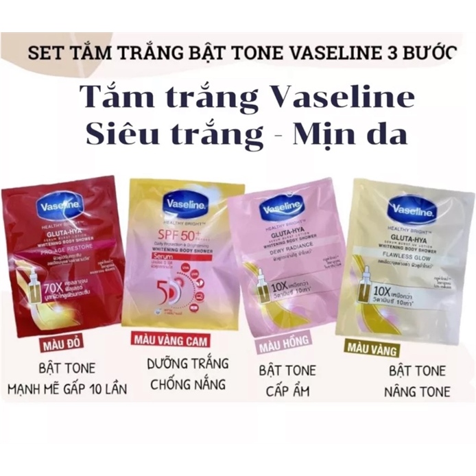 Hàng Có Sẵn - Kem Tắm Trắng X10 Vaseline Tinh chất SPF 50+