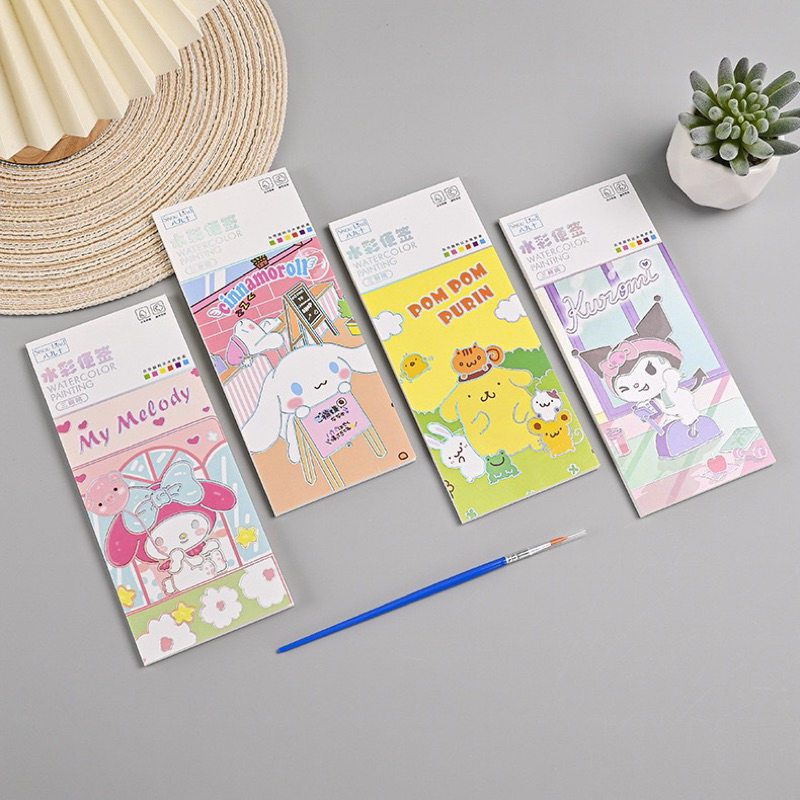 Tranh tô màu nước có sẵn cọ vẽ 12 tranh DIY cho bé