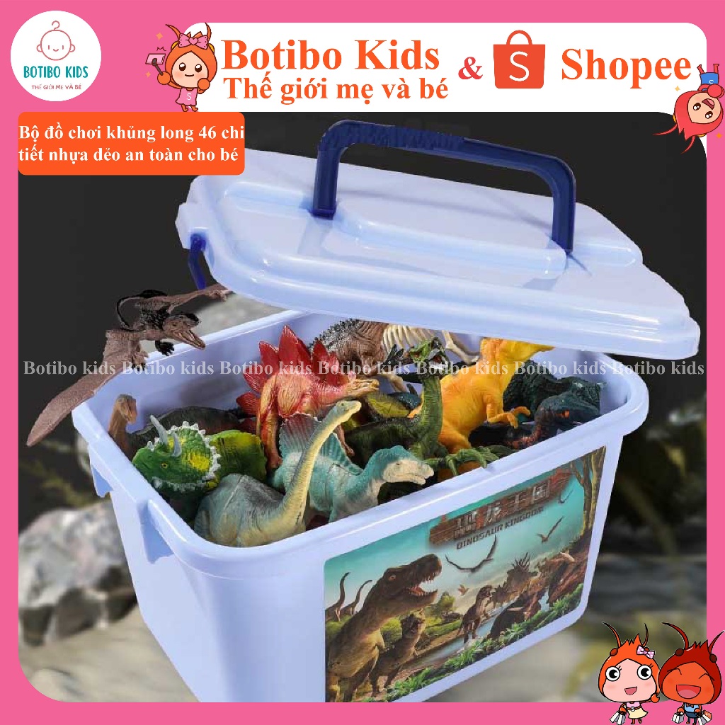 Đồ chơi khủng long cho bé, Combo khủng long cho bé trai 58 chi tiết, Thế giới Khủng long bạo chúa BOTIBO KIDS