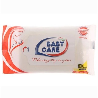 Khăn ướt em bé baby care hương phấn gói 10 miếng