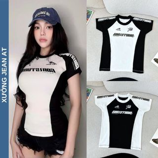 Áo Thun Baby Tee Gonzstudio Phối Tay Cá Tính, Áo Thun Tay Ngắn Kiểu Dáng Ôm Thời Trang Phong Cách Hiện Đại 641