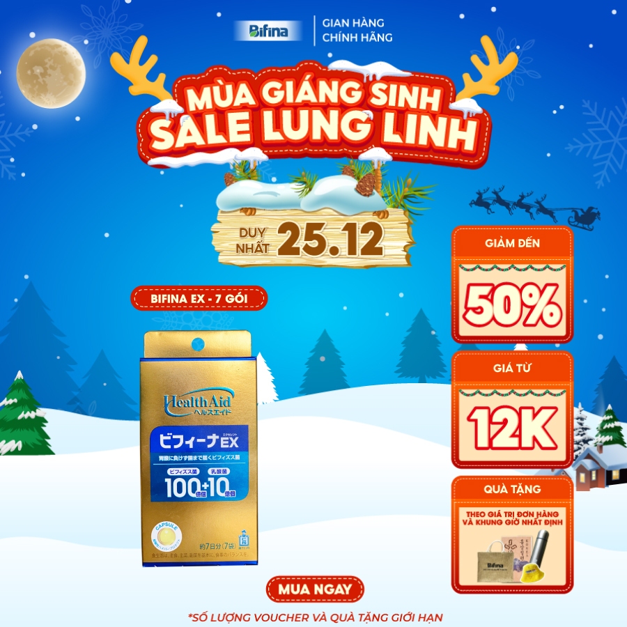 Đại tràng Bifina Nhật Bản - Loại EX 7 gói - Bổ sung lợi khuẩn, nhanh lành vết loét