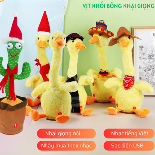   MỚI 2023-Loại Sạc  Đồ Chơi Vịt Nhồi Bông Biết Nhảy Múa Hát Và Nhại Giọng Nói Cho Bé Kèm Combo Phụ Kiện 