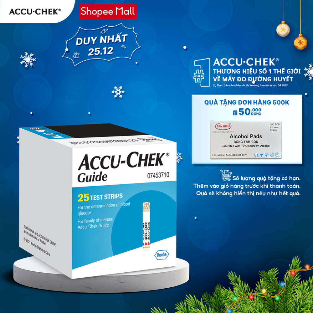 Hộp 25 Que Thử Đường Huyết ACCU-CHEK® Guide