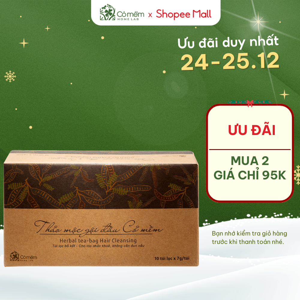 Thảo Mộc Gội Đầu Bồ Kết Kích Thích Mọc Tóc Dạng Túi Lọc Cỏ Mềm 70g