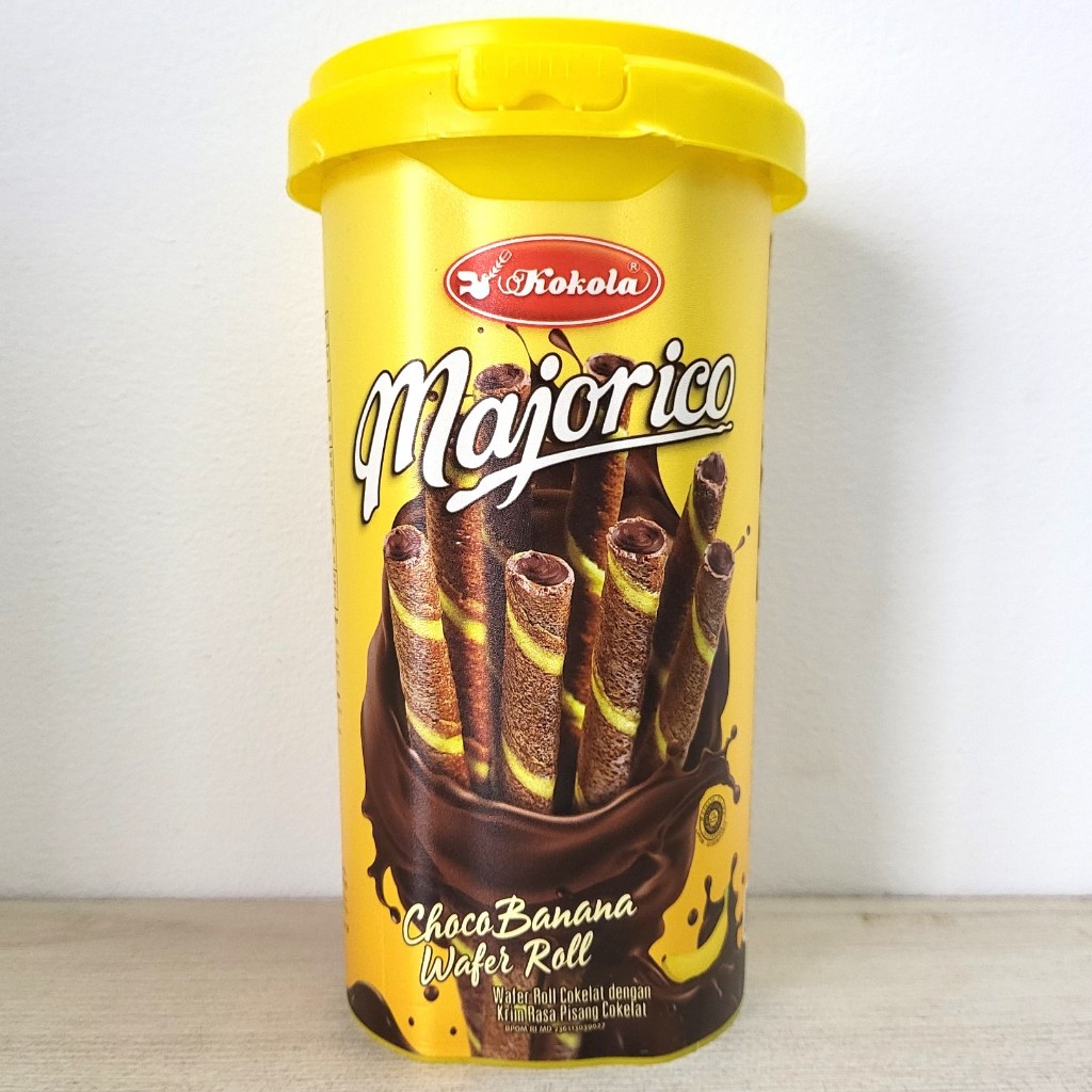 (HSD 25/4/2024) KOKOLA (hộp VÀNG 250g) BÁNH QUE VỊ CHUỐI SÔ CÔ LA MAJORICO Chocolate Banana Wafer Roll (HALAL)