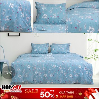 🍁 Bộ Chăn Ga Gối 🍁 Hanvico Living LV58 vải cotton cao cấp (ga chun, vỏ chăn, đôi vỏ gối)