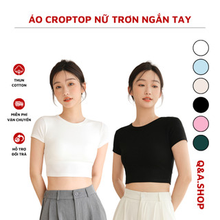 Áo Croptop Nữ Trơn Ngắn Tay Nhiều Màu Form Fit Vải Thun Dáng Trẻ Trung CT-0011
