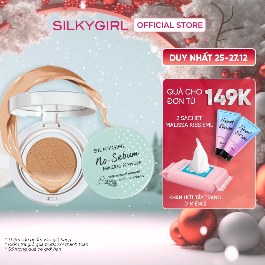 COMBO 2 hộp Silkygirl Magic BB Cushion + phấn phủ bột Nosebum