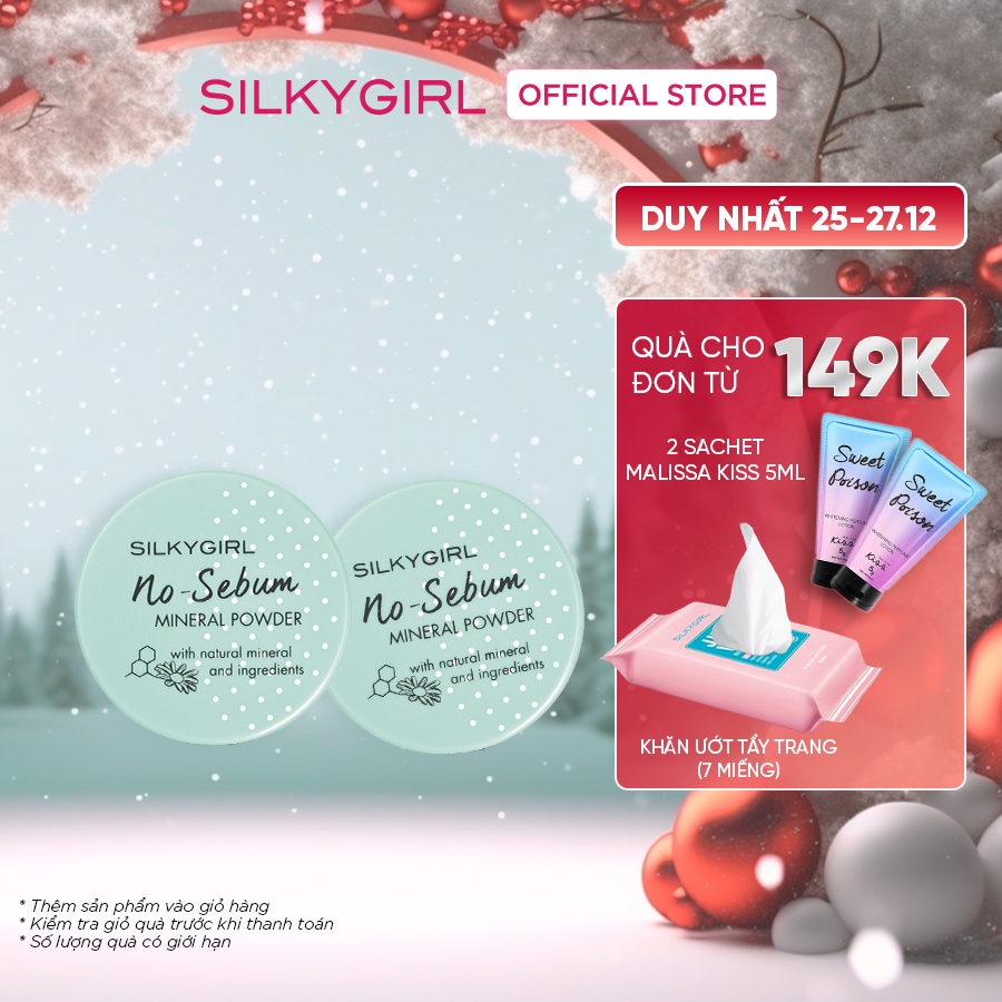 Combo 2 Phấn Phủ Khoáng Kiềm Dầu Nosebum Silkygirl 5g